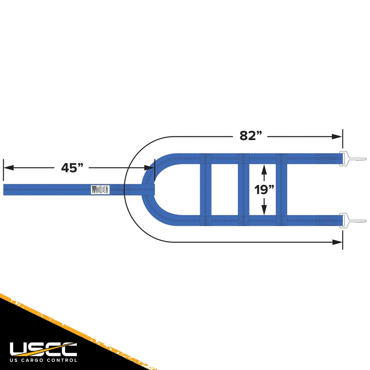 Blue Extra Large Tow Dolly Basket Strap with Twisted Snap Hooks - 2 pack