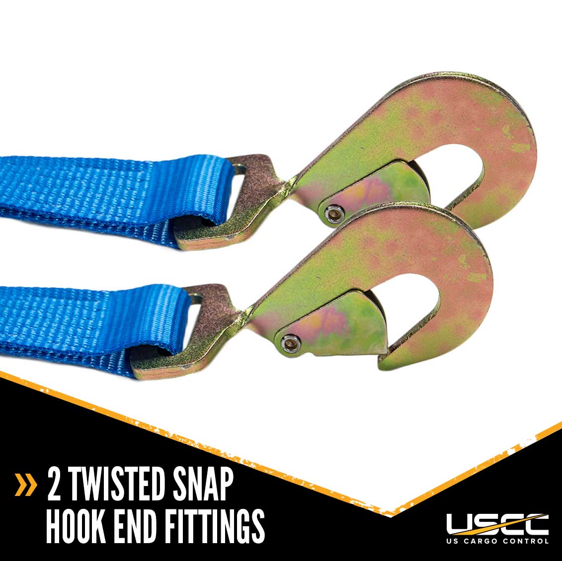 Blue Extra Large Tow Dolly Basket Strap with Twisted Snap Hooks - 2 pack