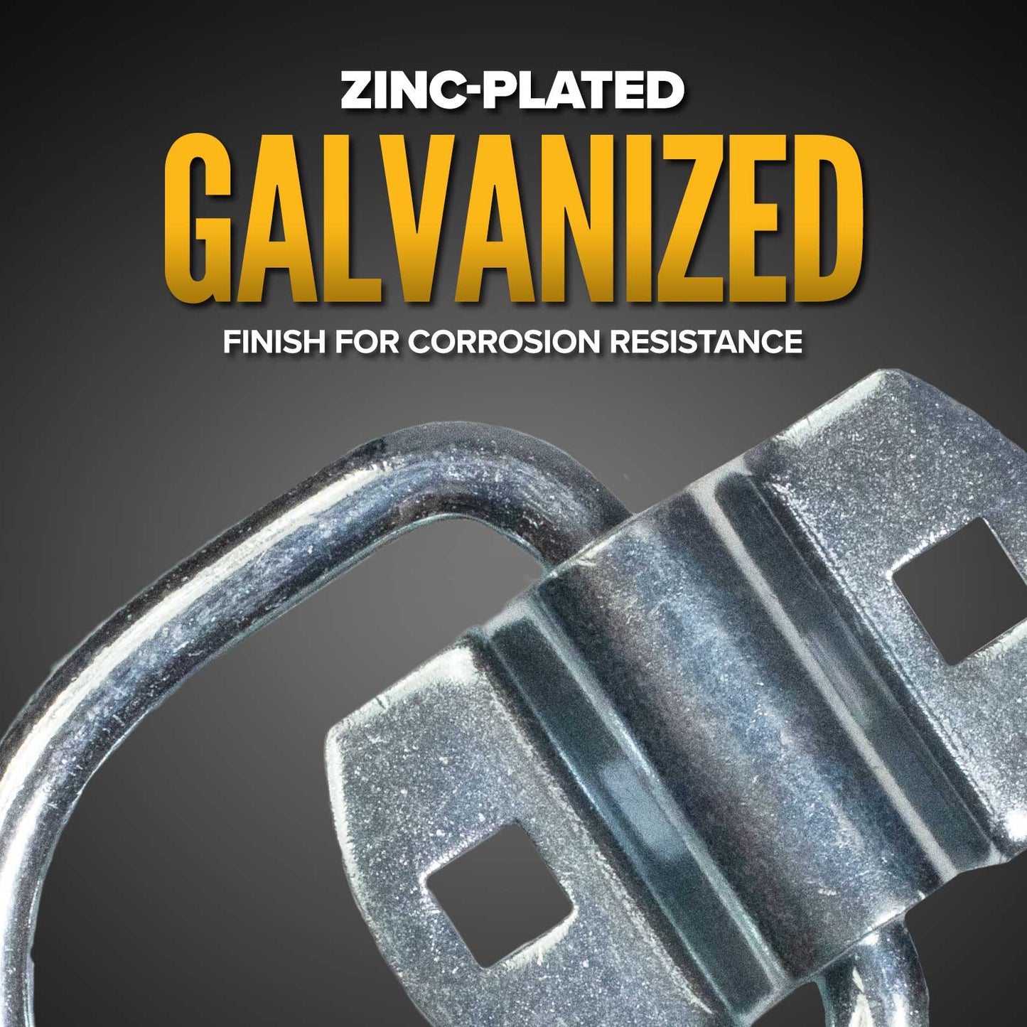 1-1/2" Bolt-On D-Ring with Mounting Bracket - Galvanized - 6,000 lbs. BS | 50-Pack