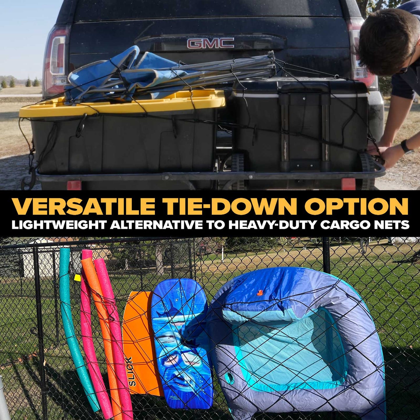 36" x 48" Bungee Cargo Net with 12 Adjustable Plastic Hooks