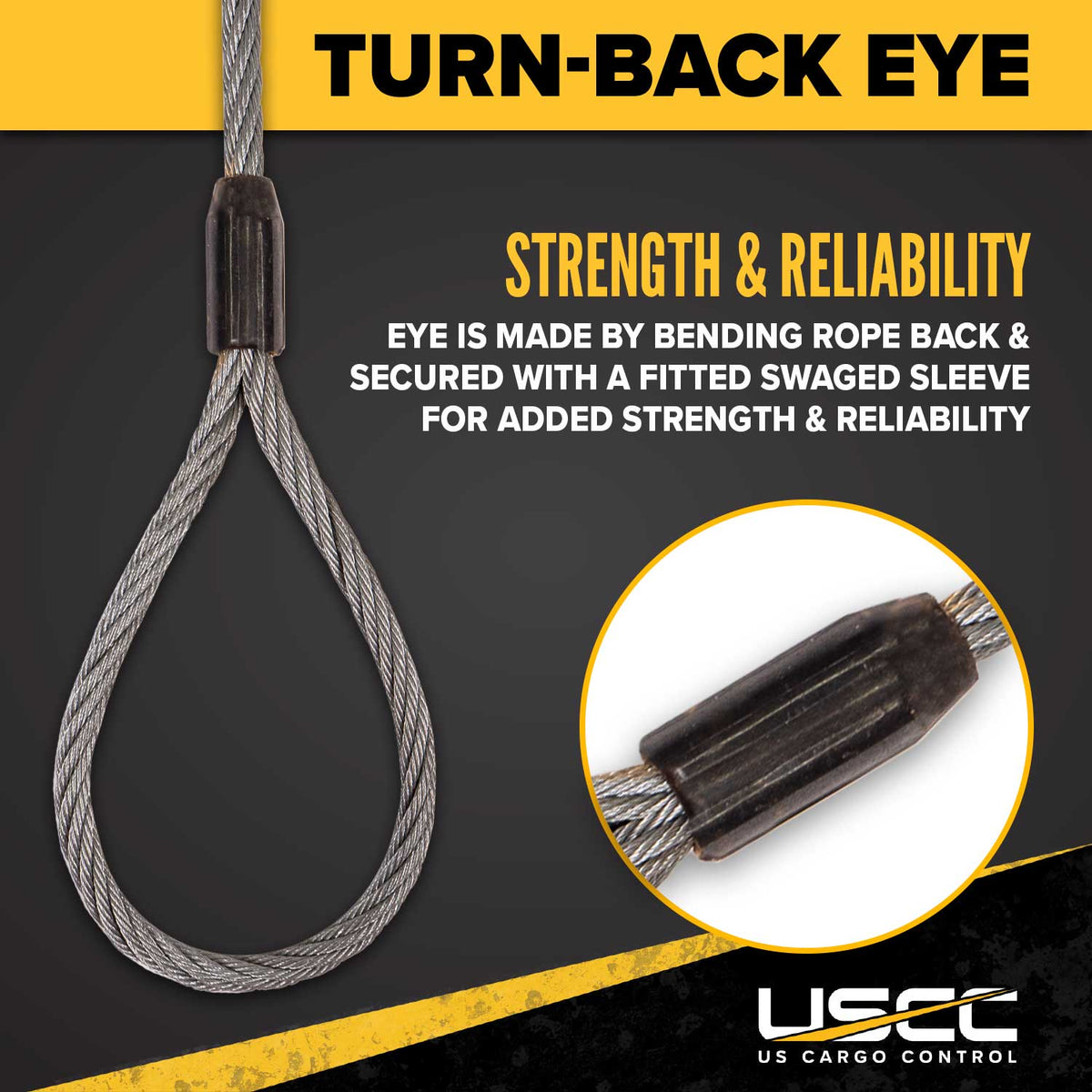 5/8" x 4' Standard Eye Cable Laid Wire Rope Sling | 7x7x7
