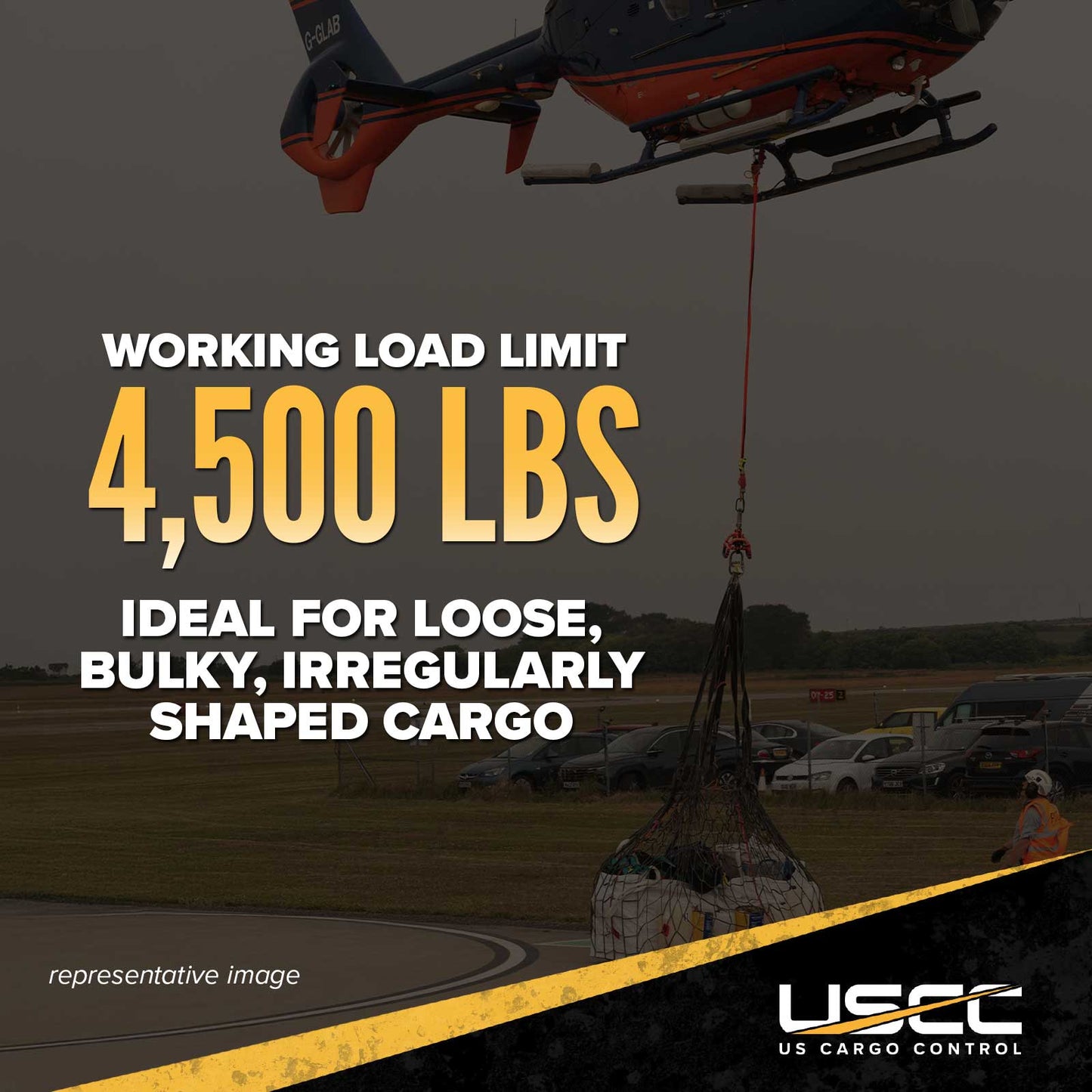 12' x 12' Cargo Lifting Net | 4,500 lb. | Polyester