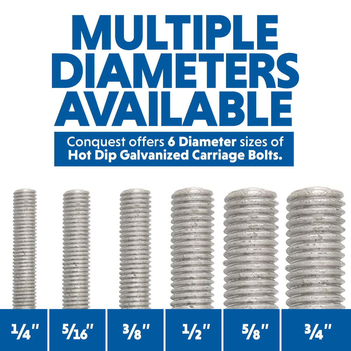 35-Pack Carriage Head Bolts, 3/8-16 X 6 Inches, Galvanized Steel, Grade A307 – Lexar Industrial
