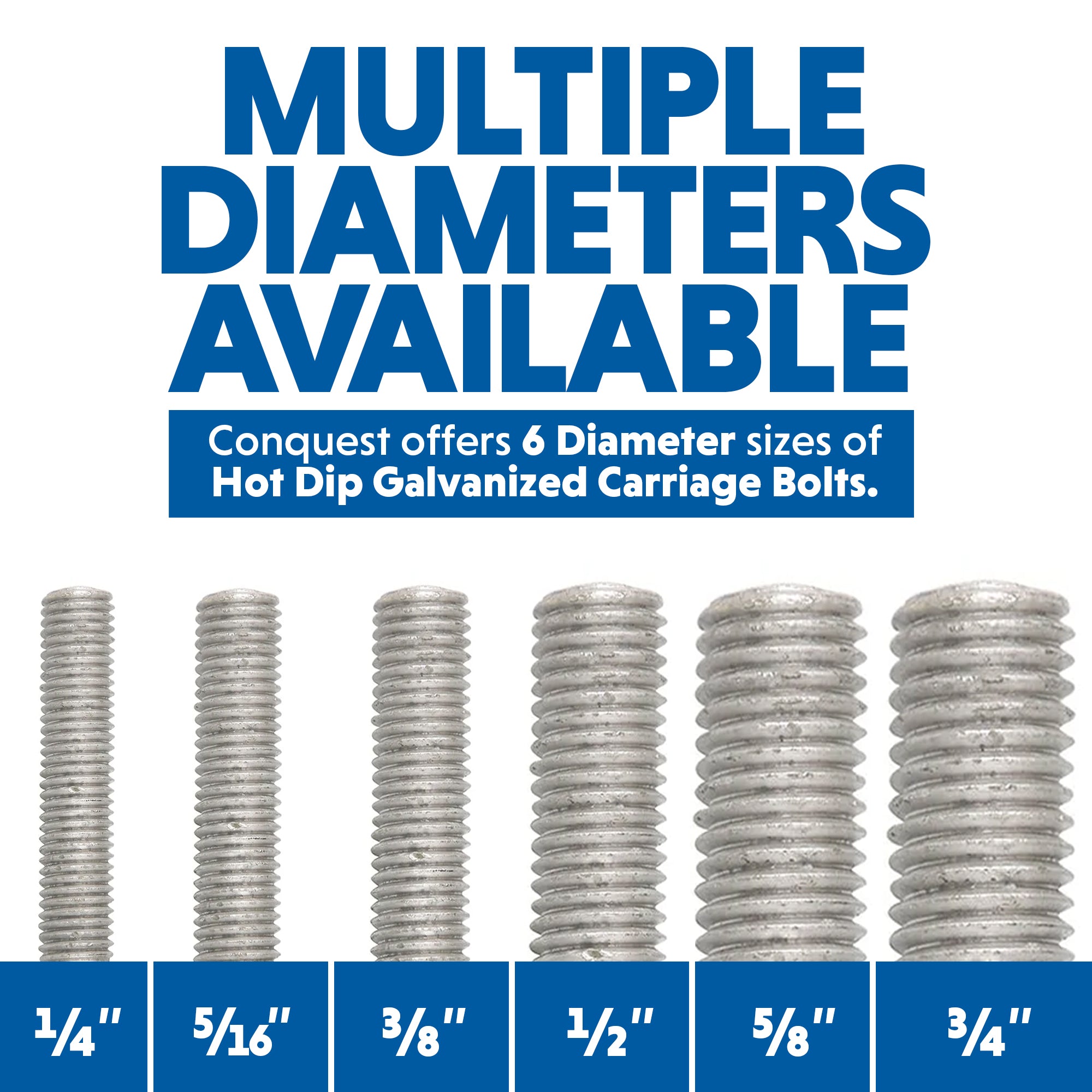 Paulin 3/8 X 5-inch Carriage Bolt - Hot Dipped Galvanized - Grade 2