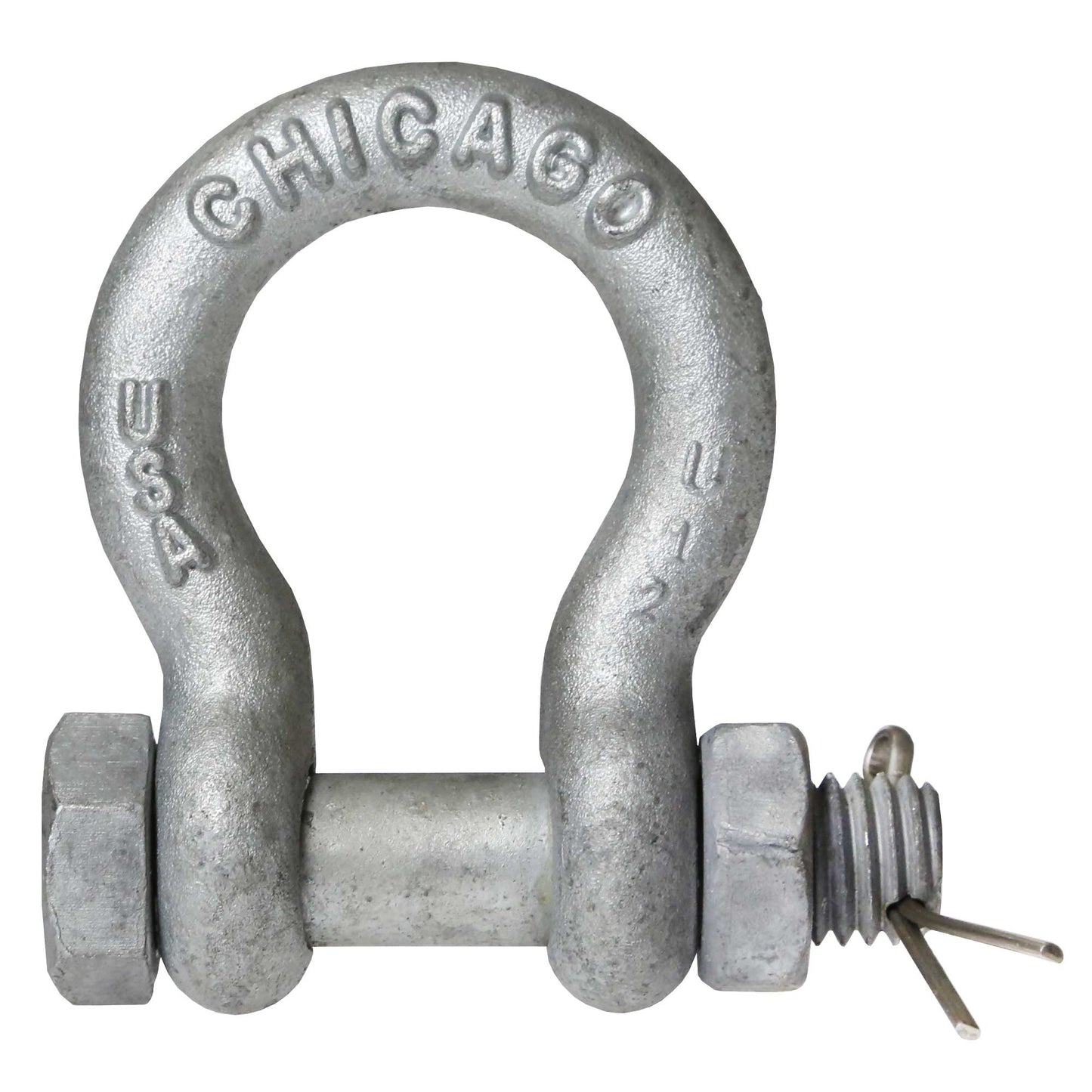 Bolt Type Anchor Shackle - Chicago Hardware - 1-1/4" Galvanized Steel - 12 Ton primary image