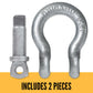 Screw Pin Anchor Shackle - Chicago Hardware - 1-1/8" Galvanized Steel - 9.5 Ton parts of a shackle