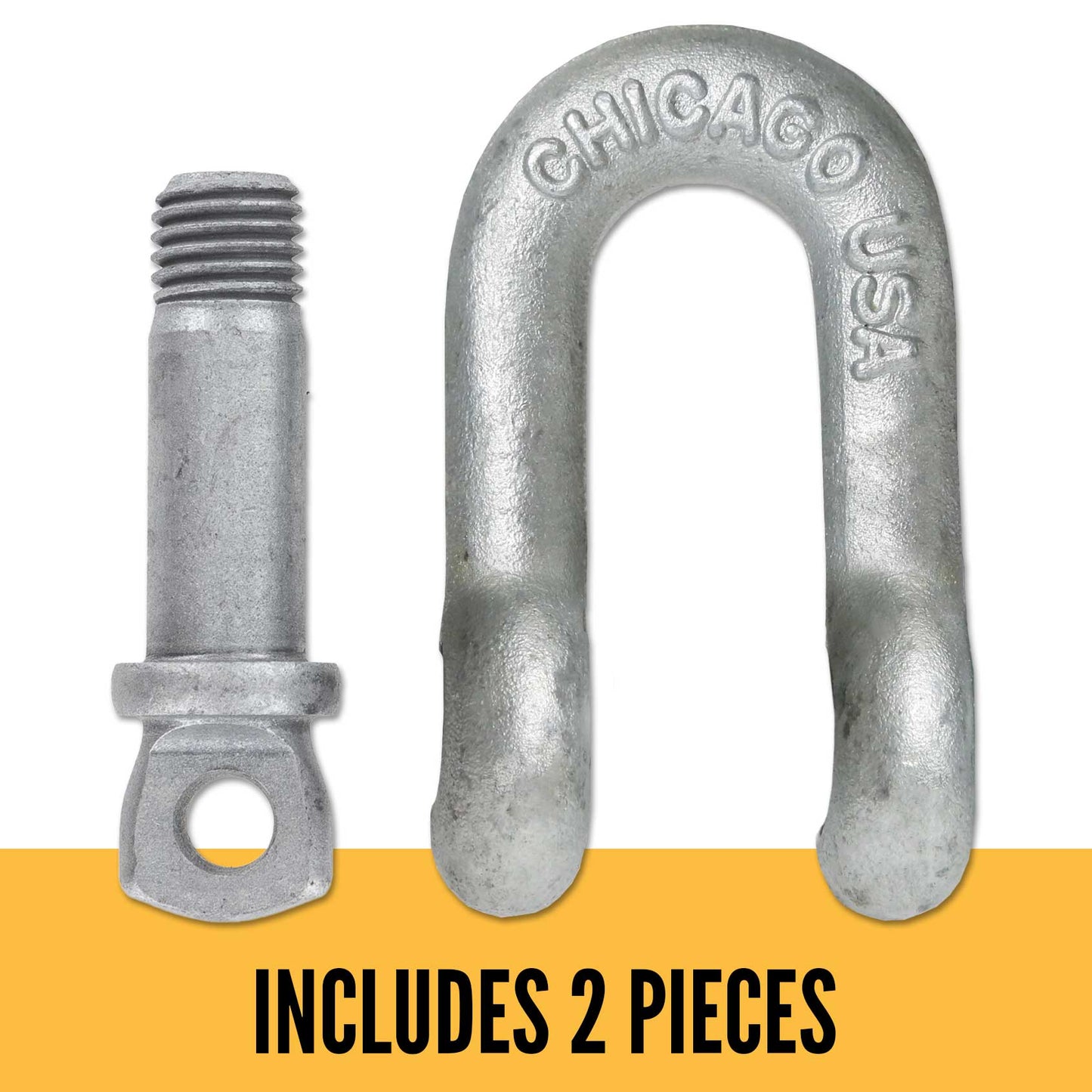 Screw Pin Chain Shackle - Chicago Hardware - 3/4" Galvanized Steel - 4.75 Ton parts of a shackle