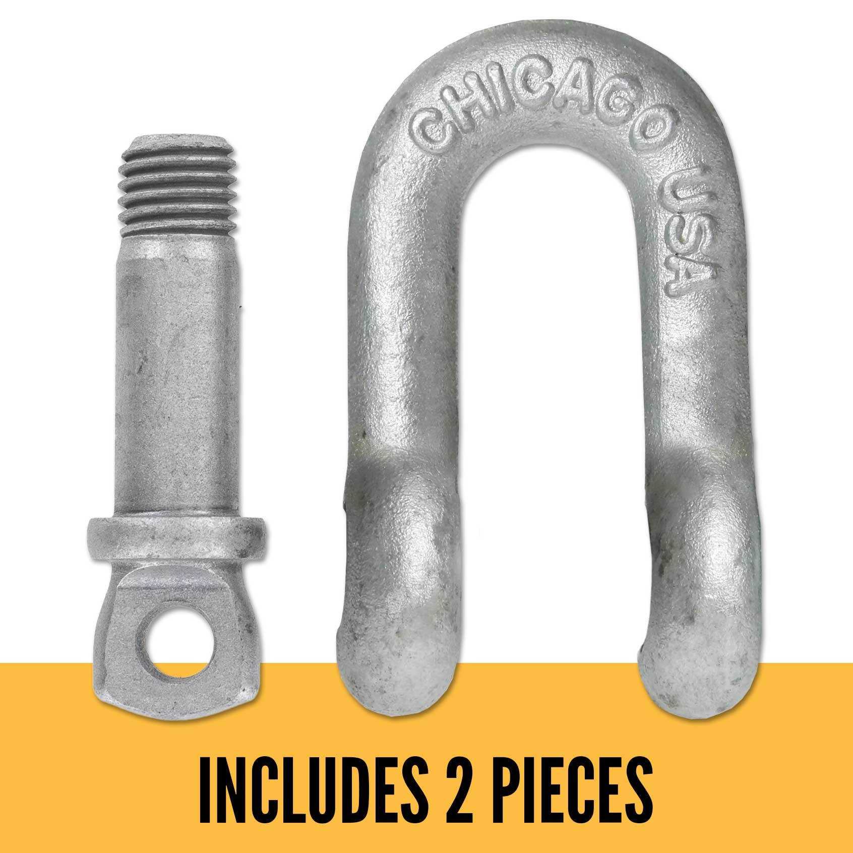 Screw Pin Chain Shackle - Chicago Hardware - 3/4" Galvanized Steel - 4.75 Ton parts of a shackle