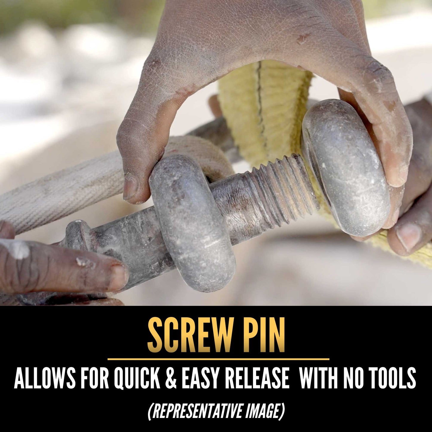 Screw Pin Chain Shackle - Chicago Hardware - 3/8" Galvanized Steel - 1 Ton no tools required for easy release
