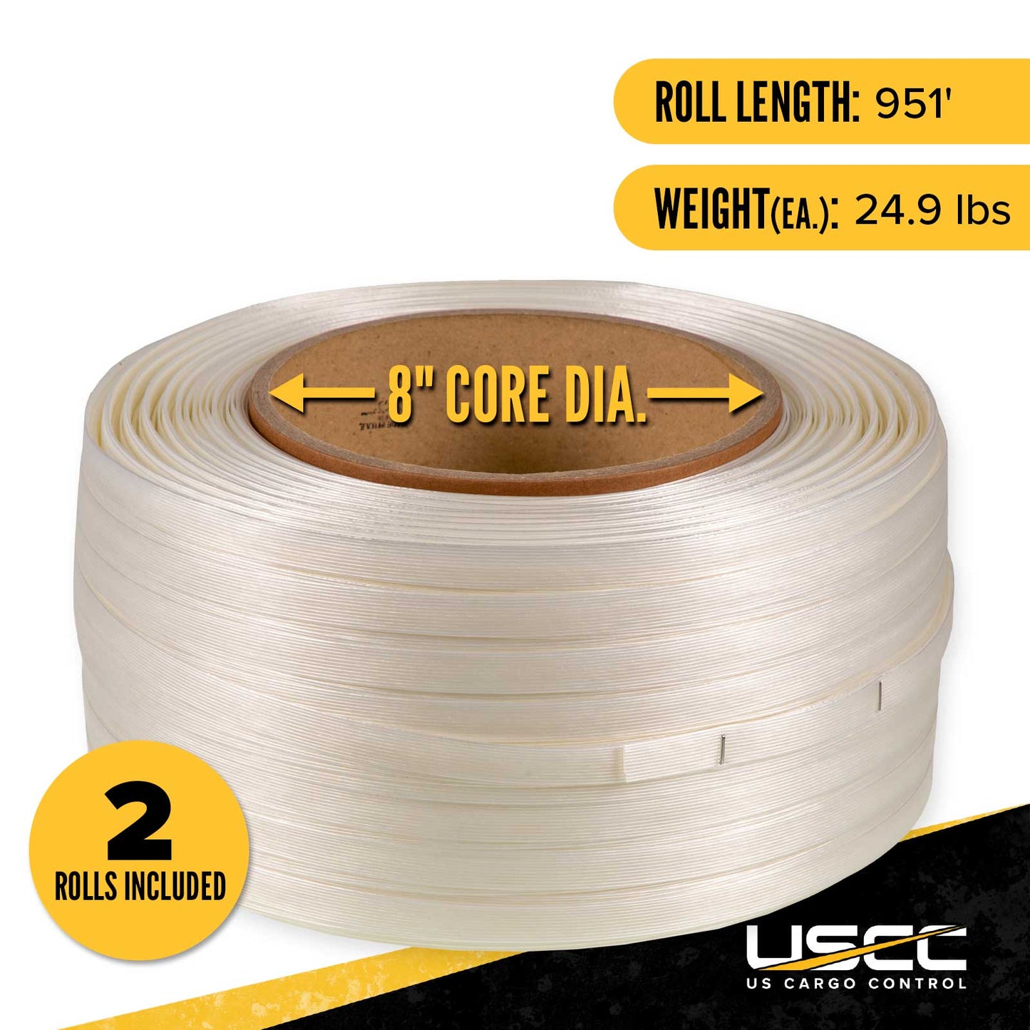 Cordstrap 1-1/4" x 951' Composite Corded Strapping - 2-Pack