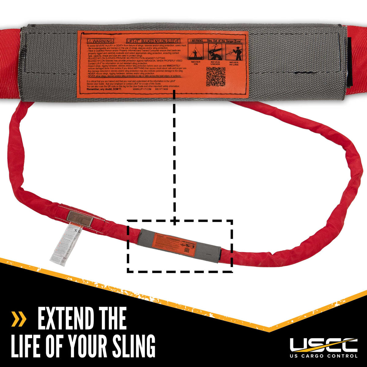 Cordura Tubular Wear Sleeves for Slings | 8" Overall Width | 12" Long