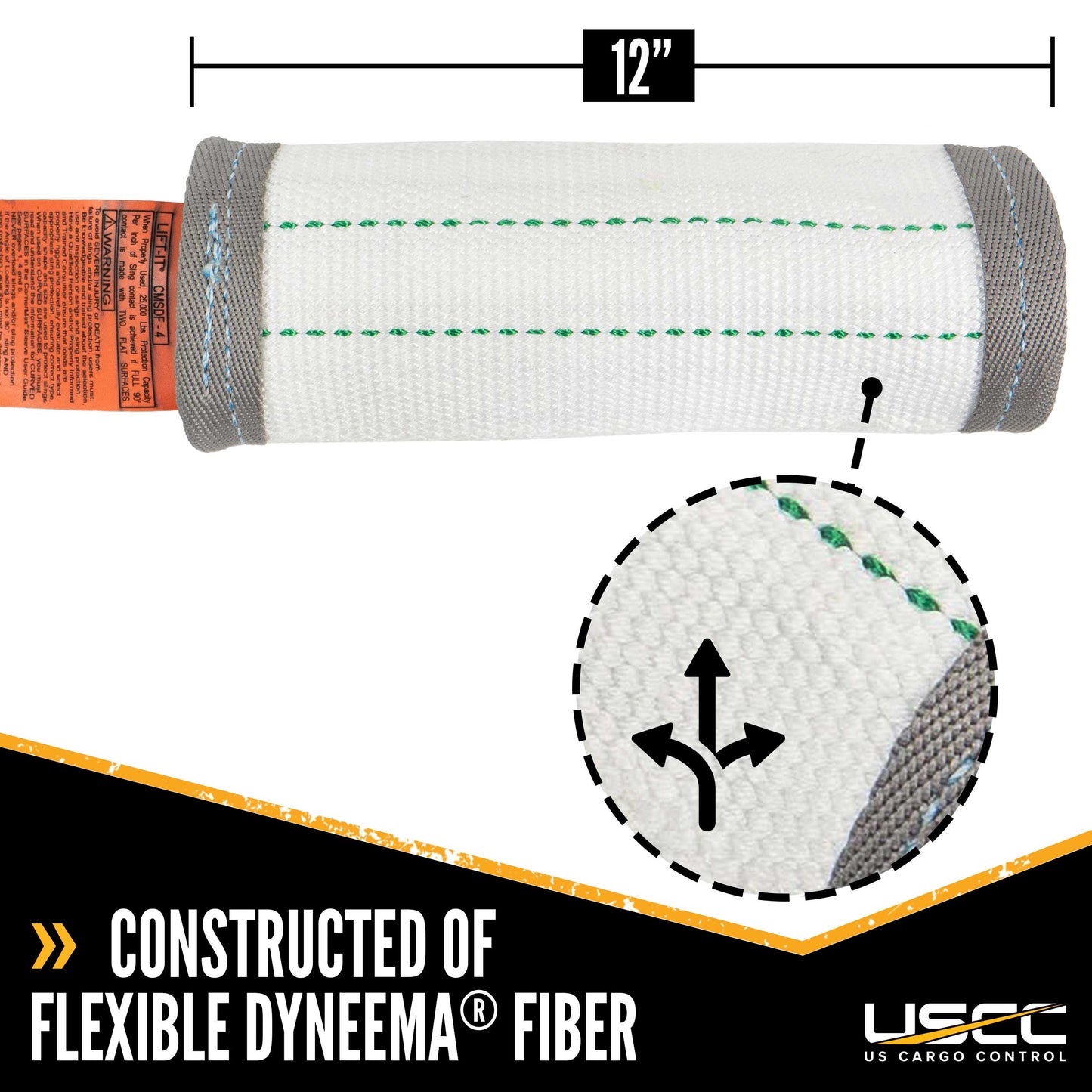 CornerMax® Cut-Resistant Sling Protection Sleeve for 2" Webbing | 12" Long