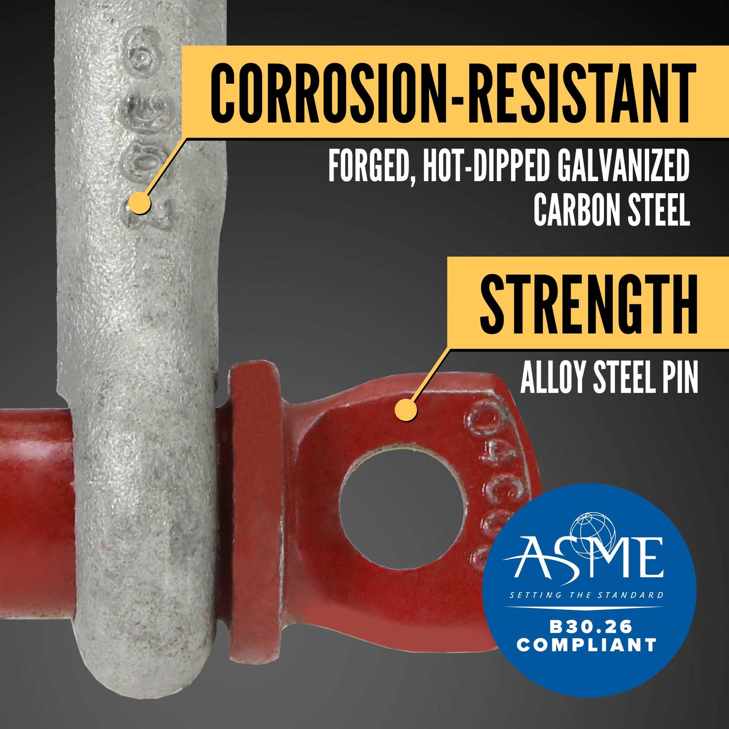 1-1/4" Crosby® Screw Pin Chain Shackle | G-210 - 12 Ton shackle construction