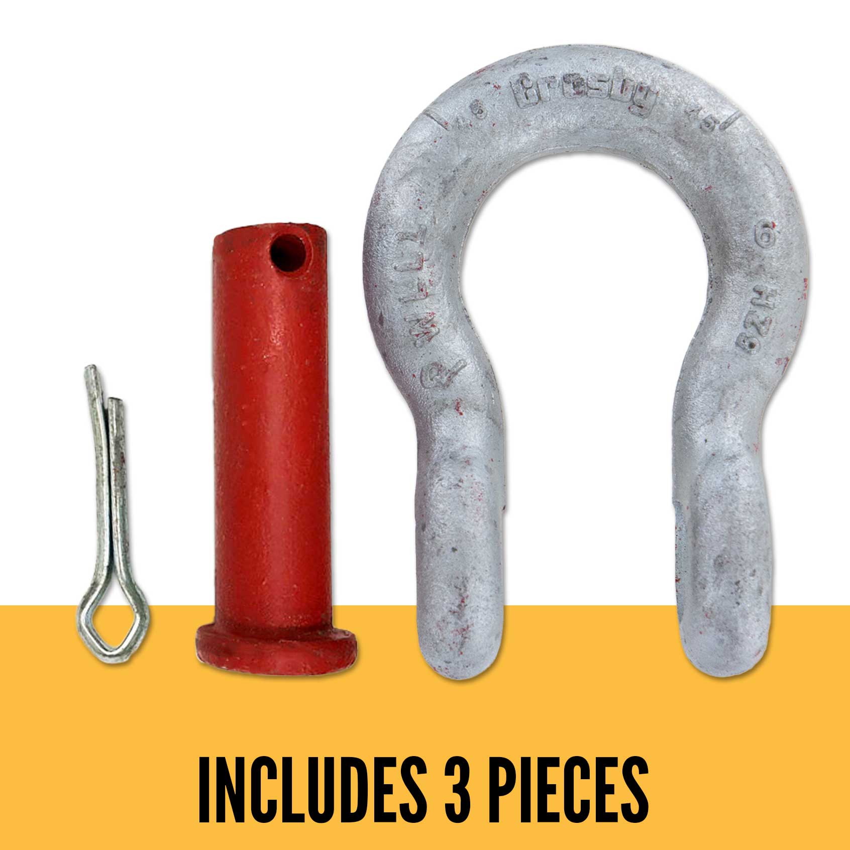 1-1/4" Crosby® Round Pin Anchor Shackle | G-213 - 12 Ton parts of a shackle