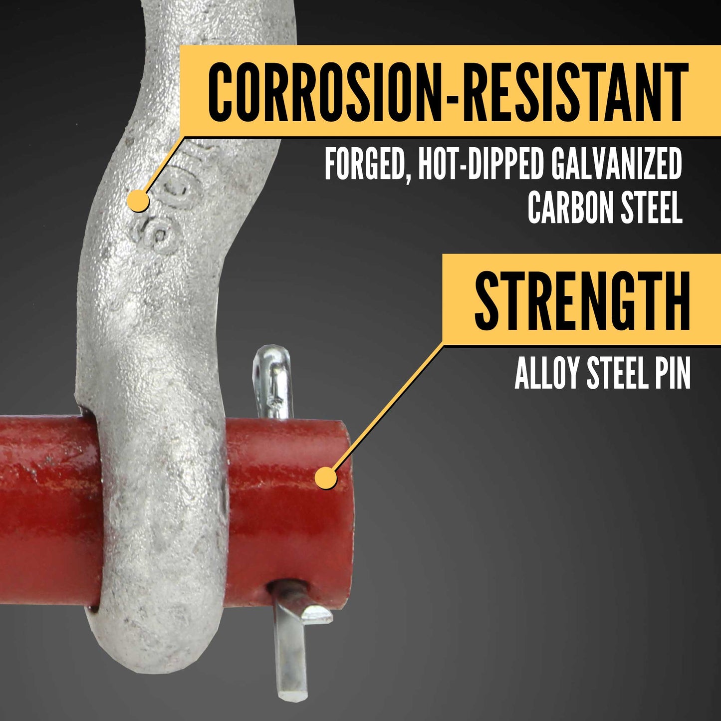 1-1/2" Crosby® Round Pin Anchor Shackle | G-213 - 17 Ton shackle construction