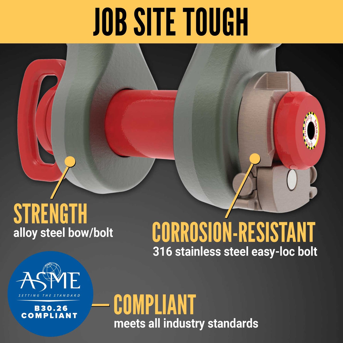 4-3/4" Crosby® Easy-Loc Bolt Type Anchor Shackle | G-2140E - 200 Ton