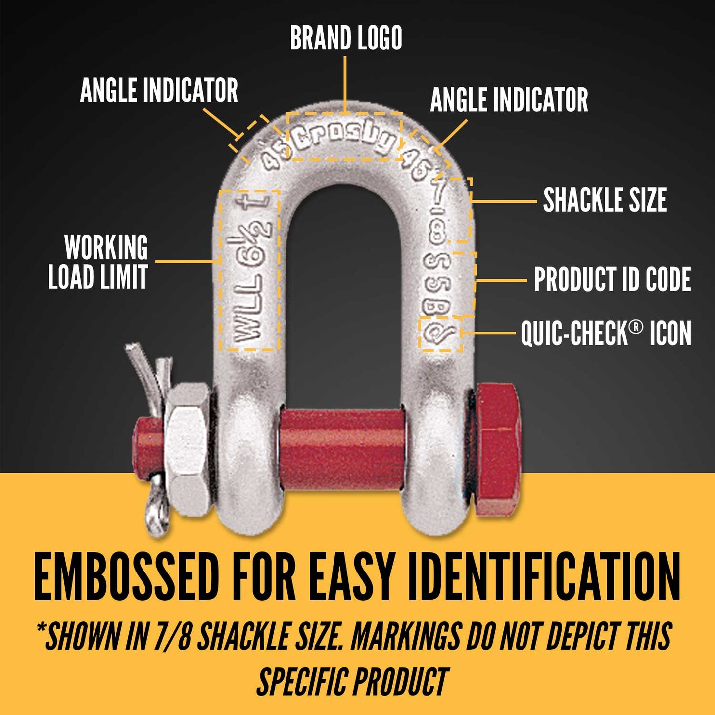 2-1/2" Crosby® Bolt Type Chain Shackle | G-2150 - 55 Ton