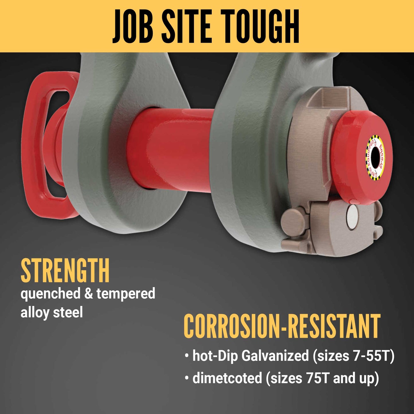 Crosby® Easy-Loc Bolt Type Wide Body Shackle | G-2160E - 200 Ton