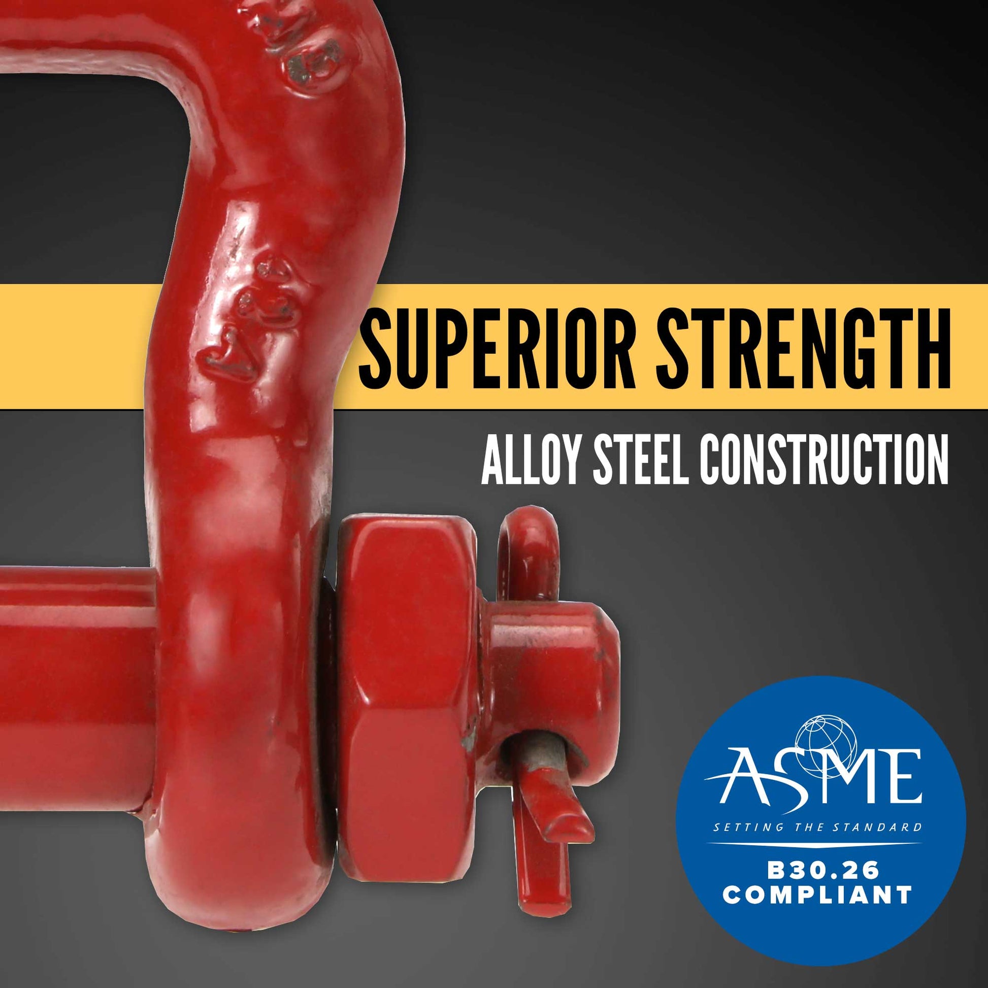 Crosby® Bolt Type Sling Saver Shackle | S-252 - 5"- 35 Ton shackle construction