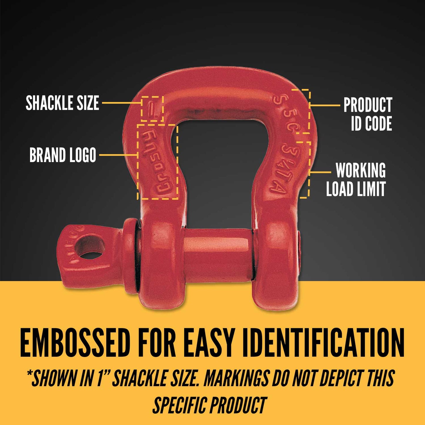 Crosby® Screw Pin Sling Saver Shackle | S-253 - 3"- 12.5 Ton