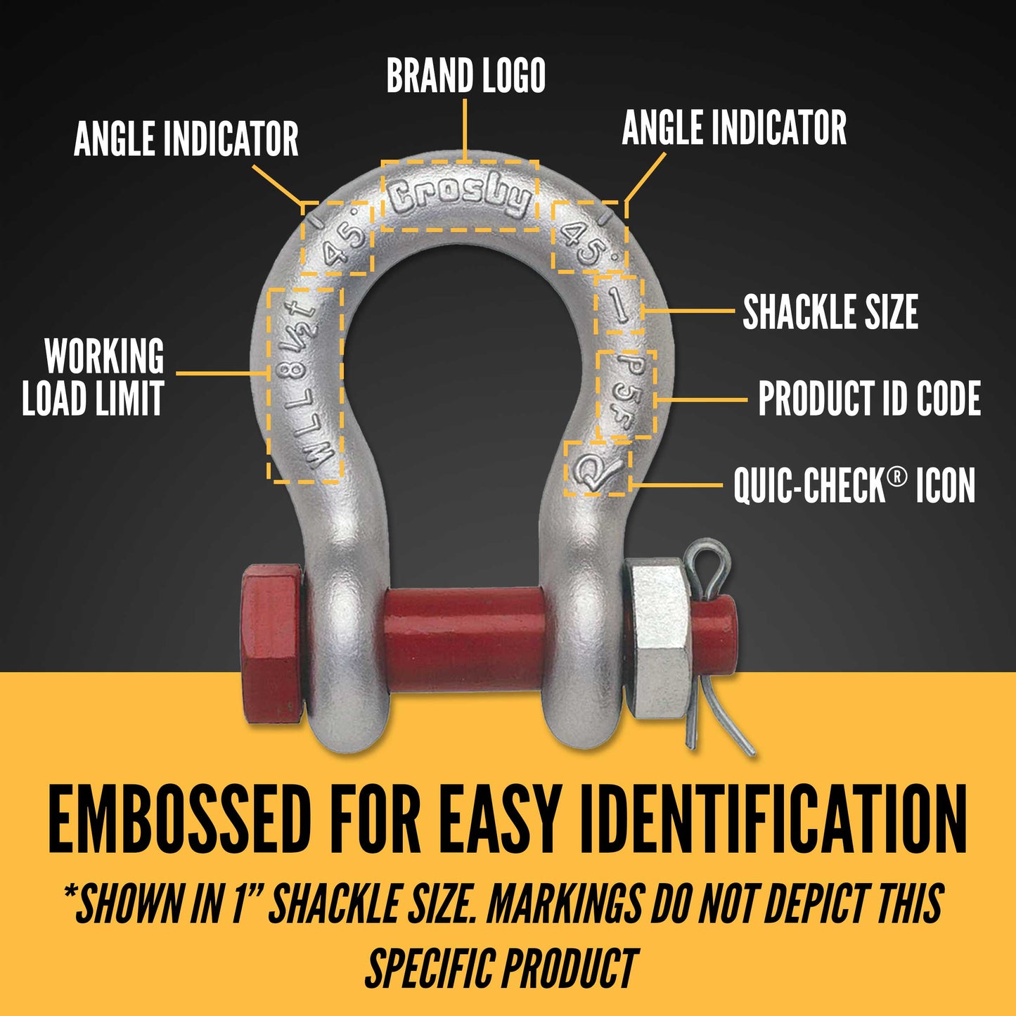 3-1/2" Crosby® Bolt Type Anchor Shackle | G-2130 - 120 Ton