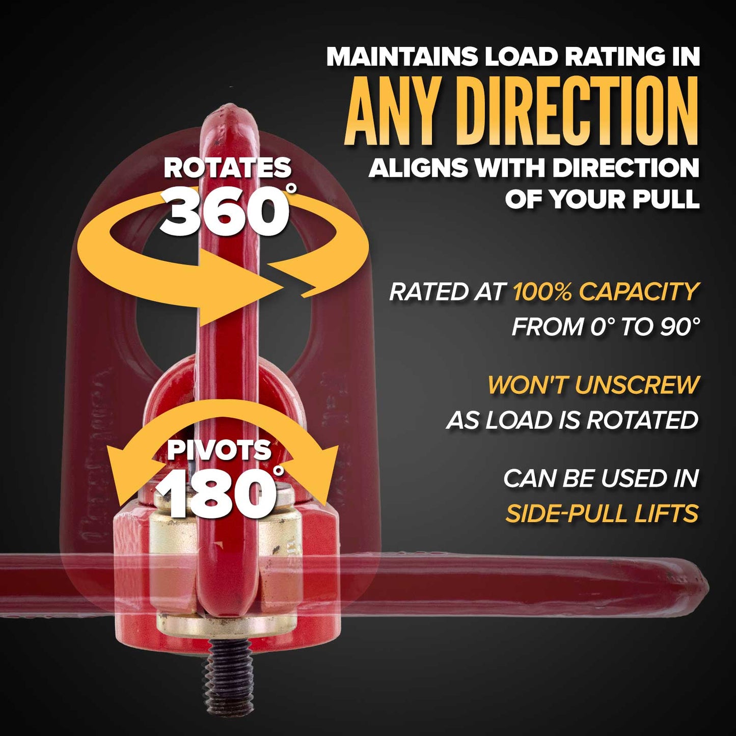 Crosby® 3/8" x 1-1/2" Heavy Duty Swivel Hoist Ring - HR-1000