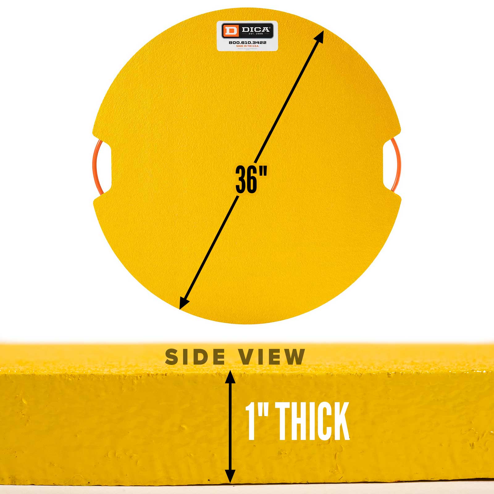 36" round fibertech pads specs, 1"