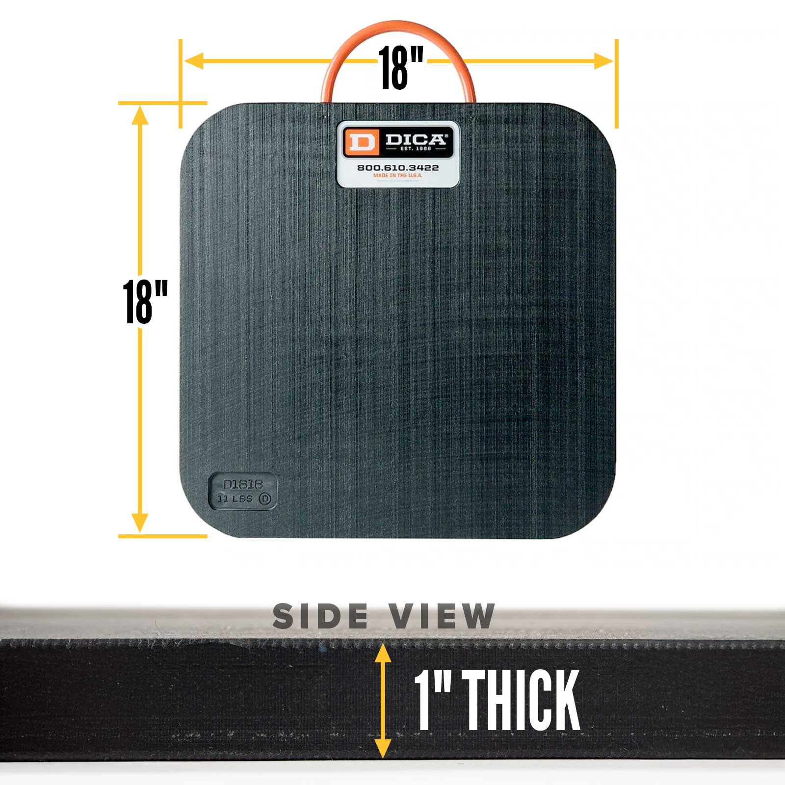 18x18 1" outrigger pad specs