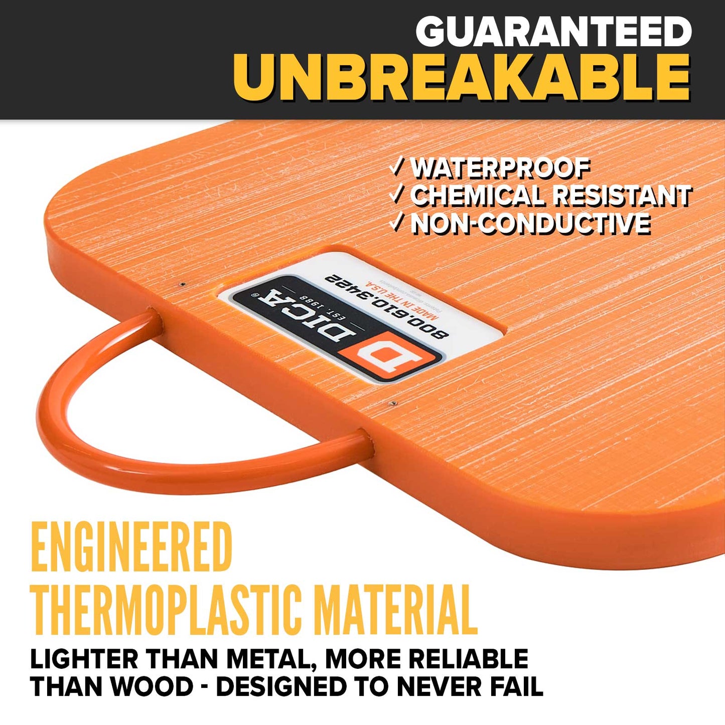 DICA SafetyTech® 24" x 24" Outrigger Pad | Medium Duty | 1" Thick | Orange