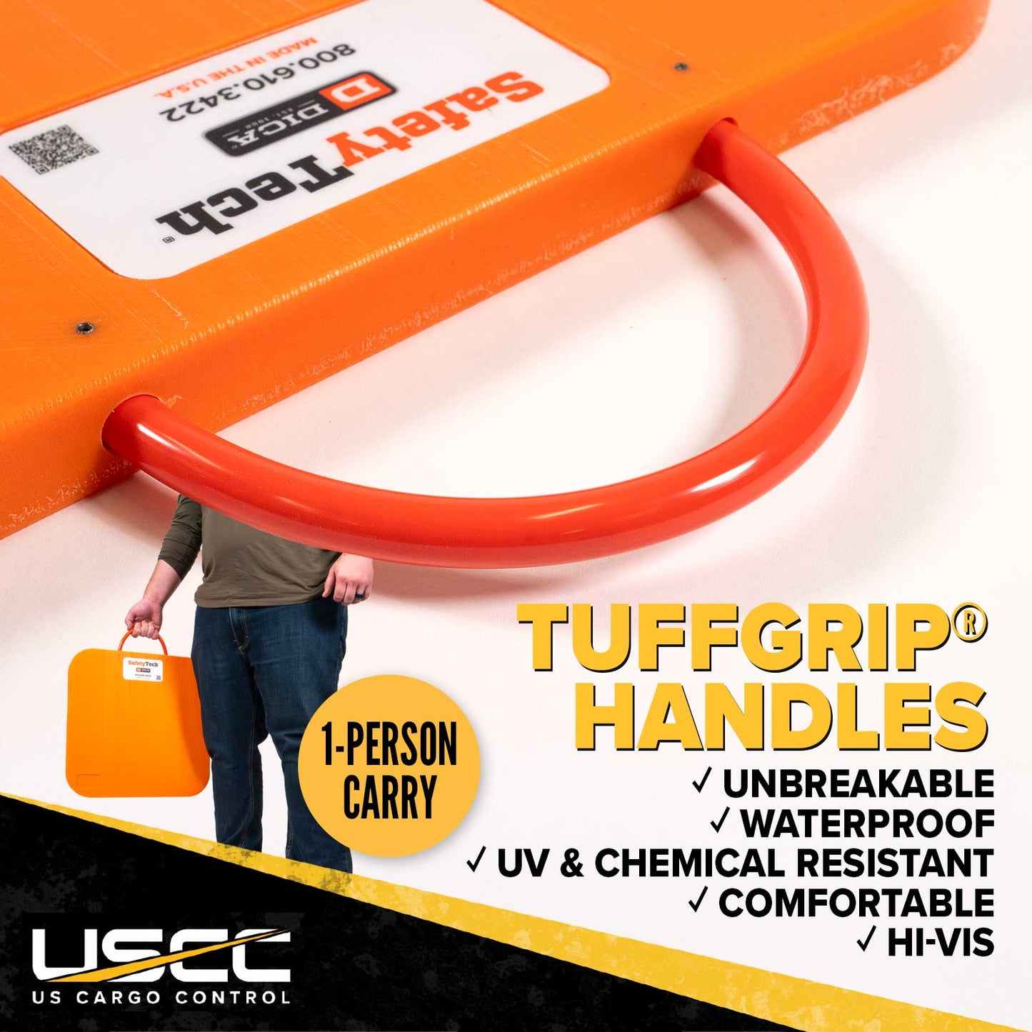 DICA SafetyTech® 18" x 18" Outrigger Pad | Medium Duty | 1" Thick | Orange