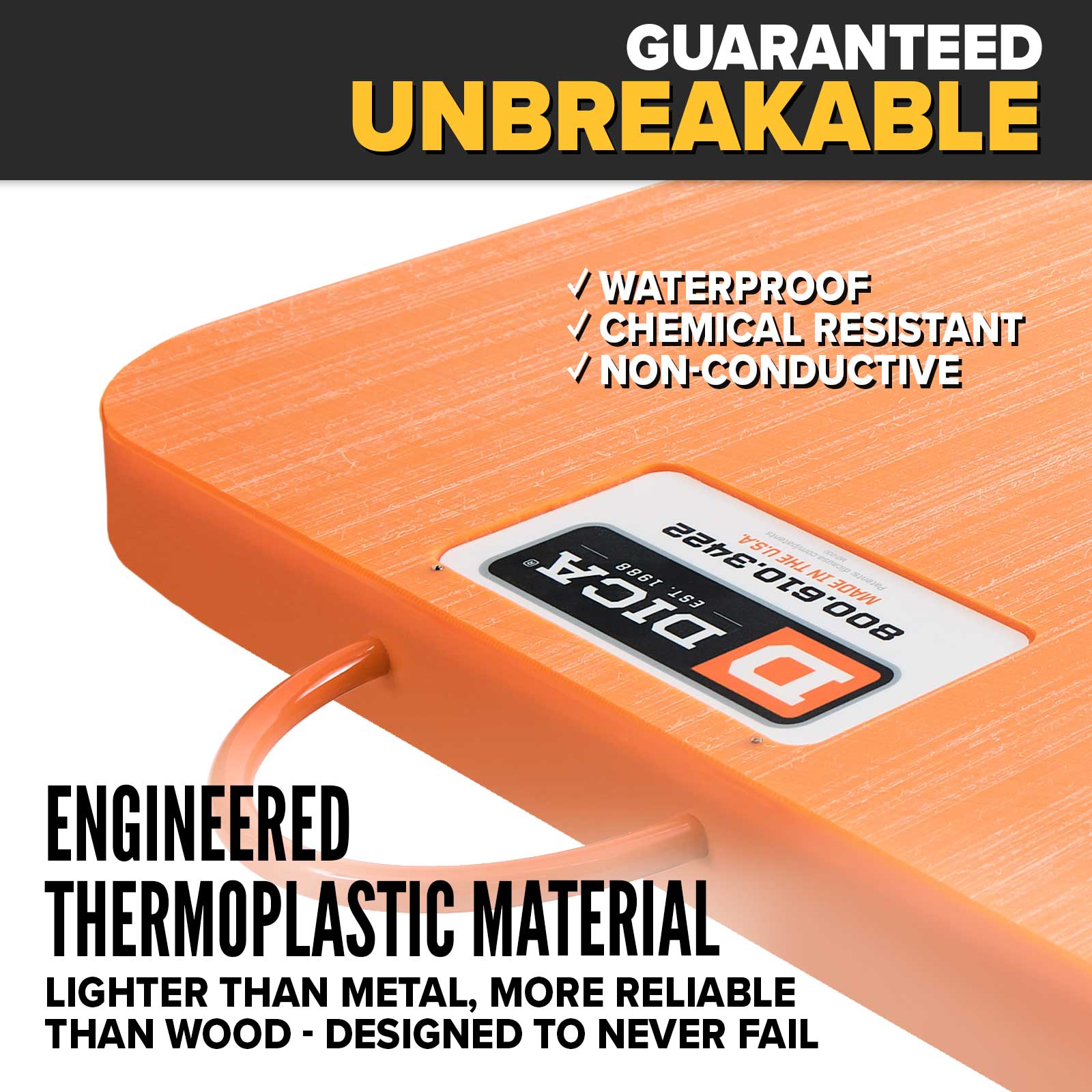 guaranteed unbreakable outrigger pads, 2"
