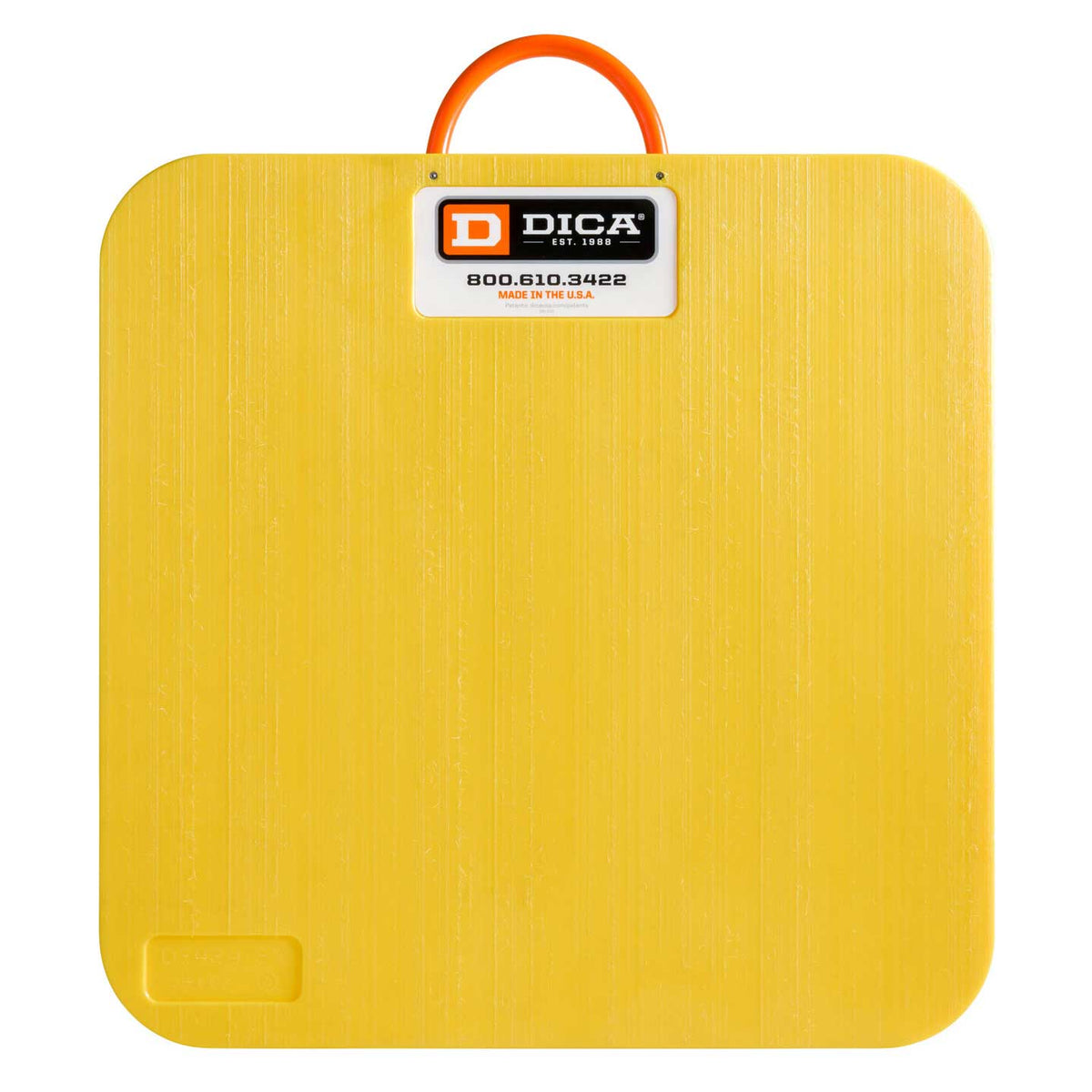 DICA SafetyTech® 24" x 24" Outrigger Pad | Heavy Duty | 2" Thick | Yellow