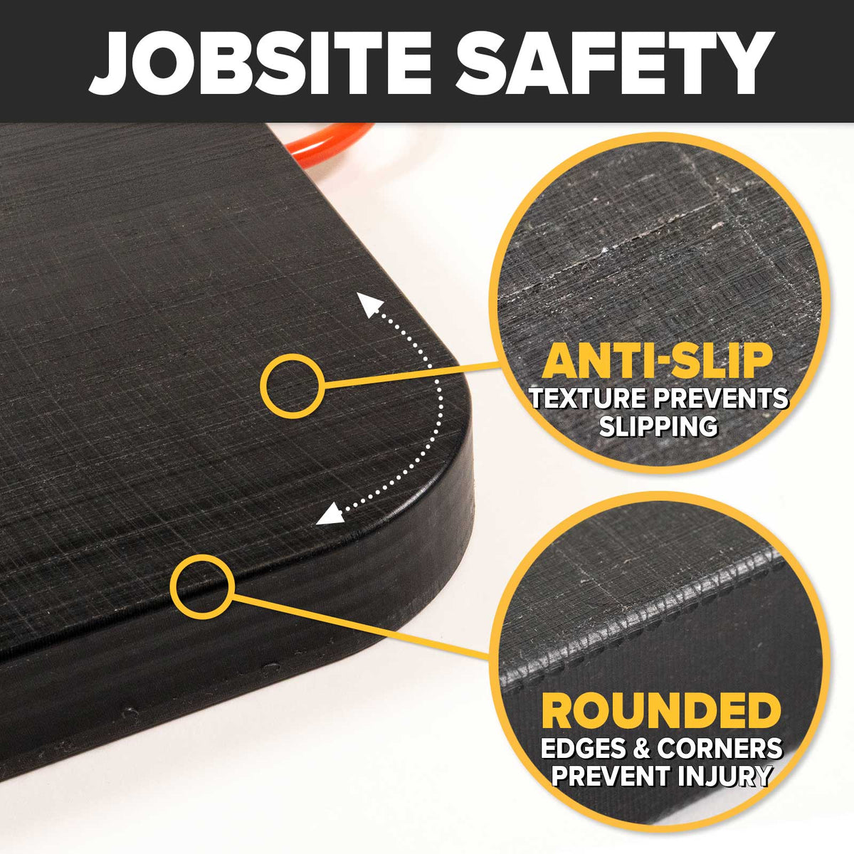 DICA SafetyTech® 42" x 42" Outrigger Pad | Heavy Duty | 2" Thick | Black