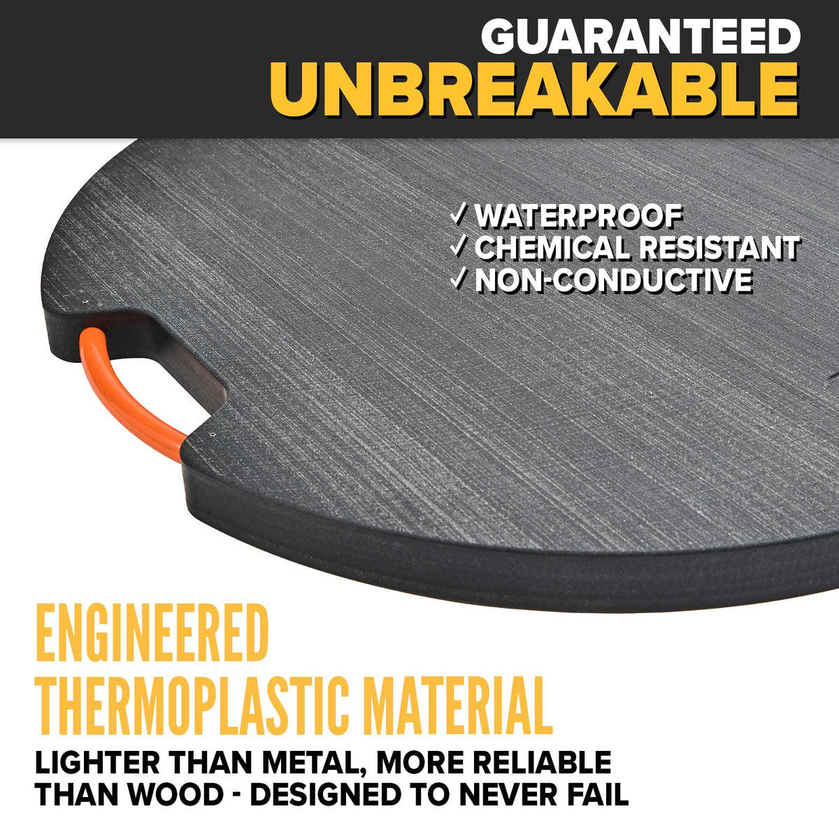 DICA SafetyTech® 30" Round Outrigger Pad | Medium Duty | 1.5" Thick | Black