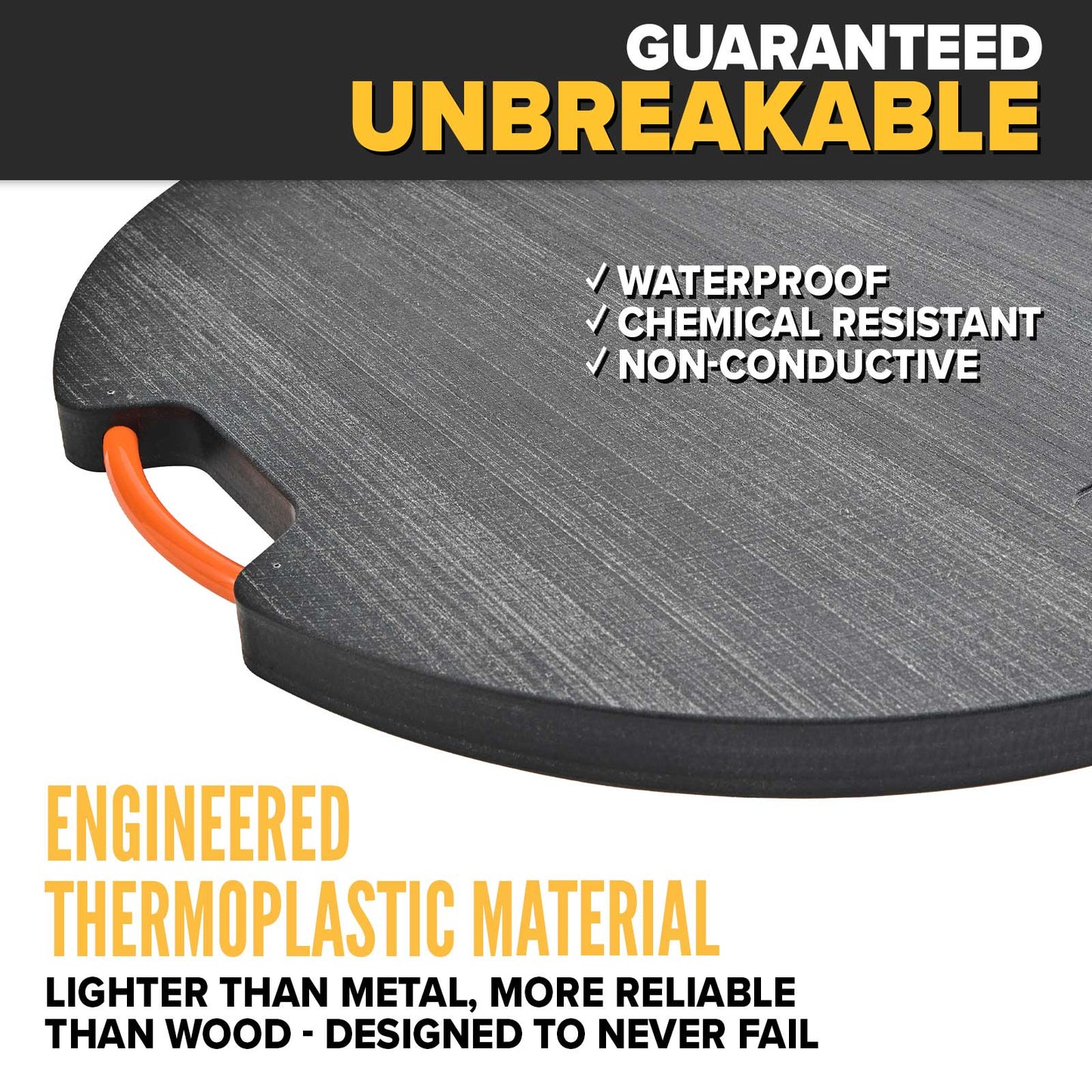 DICA SafetyTech® 36" Round Outrigger Pad | Medium Duty | 1.5" Thick | Black