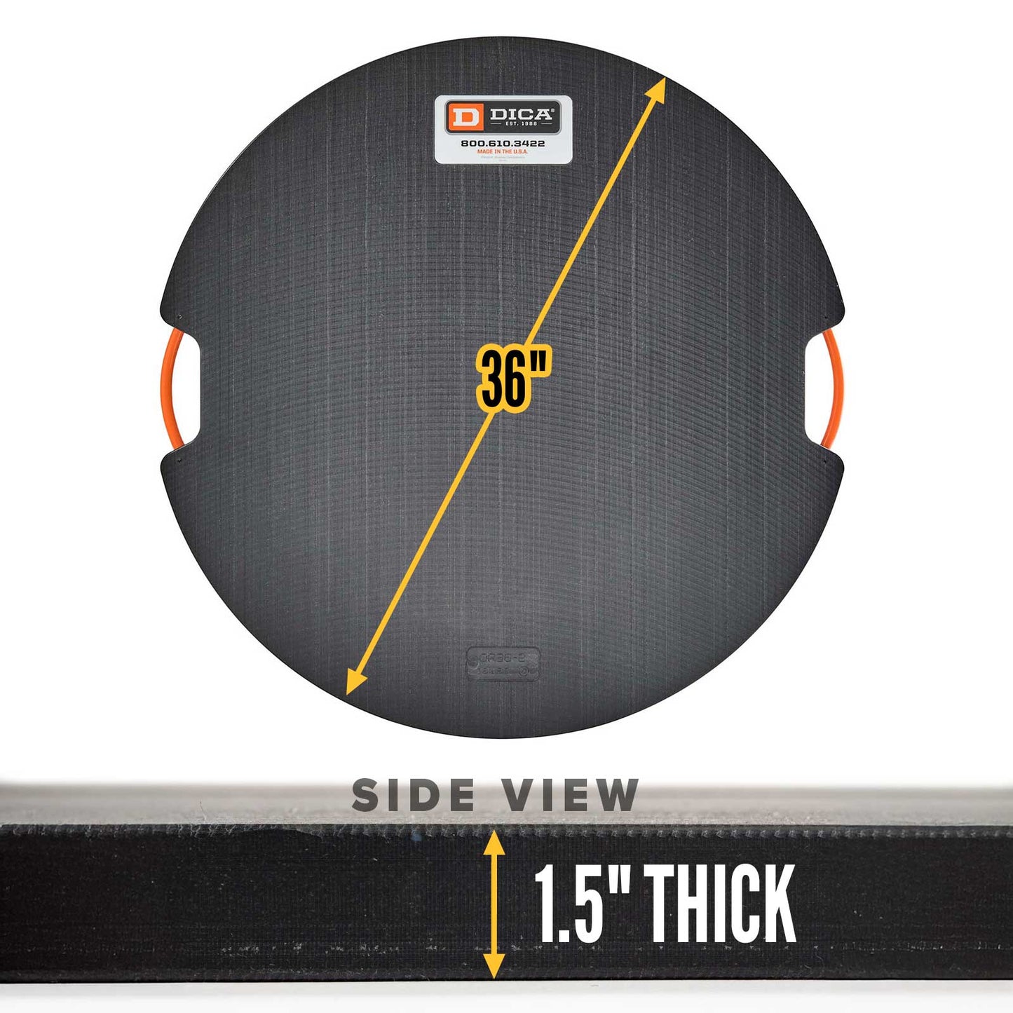 36" round 1.5" outrigger pad specs