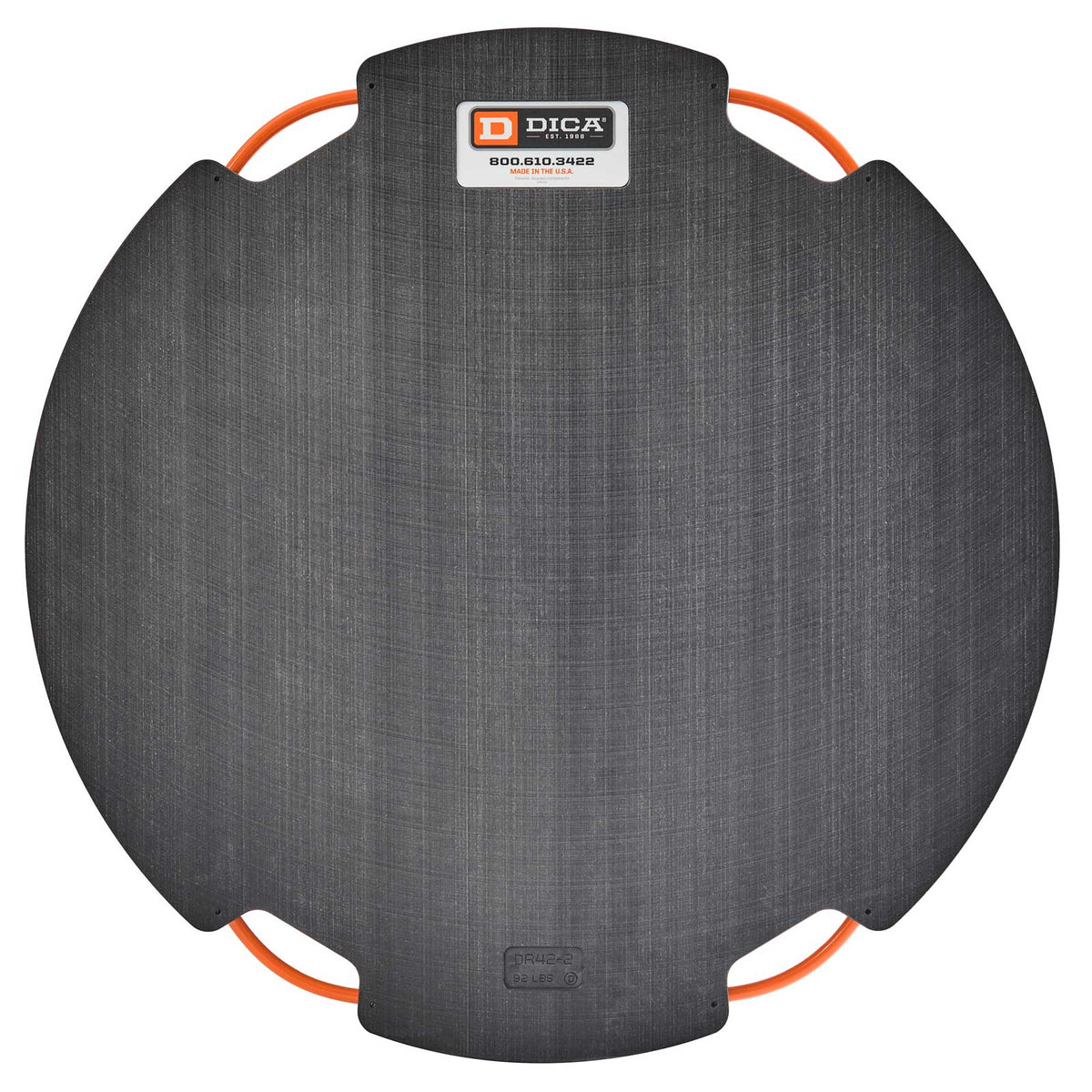 DICA SafetyTech® 42" Round Outrigger Pad | Heavy Duty | 2" Thick | Black