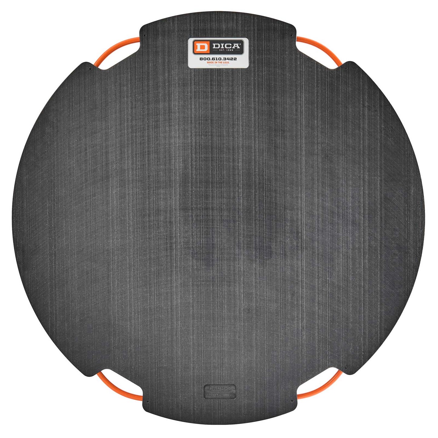 DICA SafetyTech® 48" Round Outrigger Pad | Heavy Duty | 2" Thick | Black