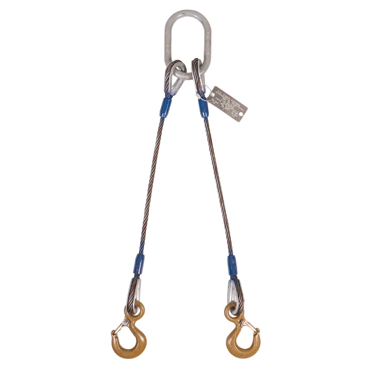 3/4" x 5' 2-Leg Wire Rope Bridle Sling with Crosby Eye Hooks | Domestic