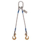 5/8" x 4' 2-Leg Wire Rope Bridle Sling with Crosby Eye Hooks | Domestic