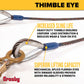 1/4" x 4' 3-Leg Wire Rope Bridle Sling with Crosby Eye Hooks | Domestic