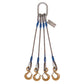 3/8" x 2' 4-Leg Wire Rope Bridle Sling with Crosby Eye Hooks | Domestic