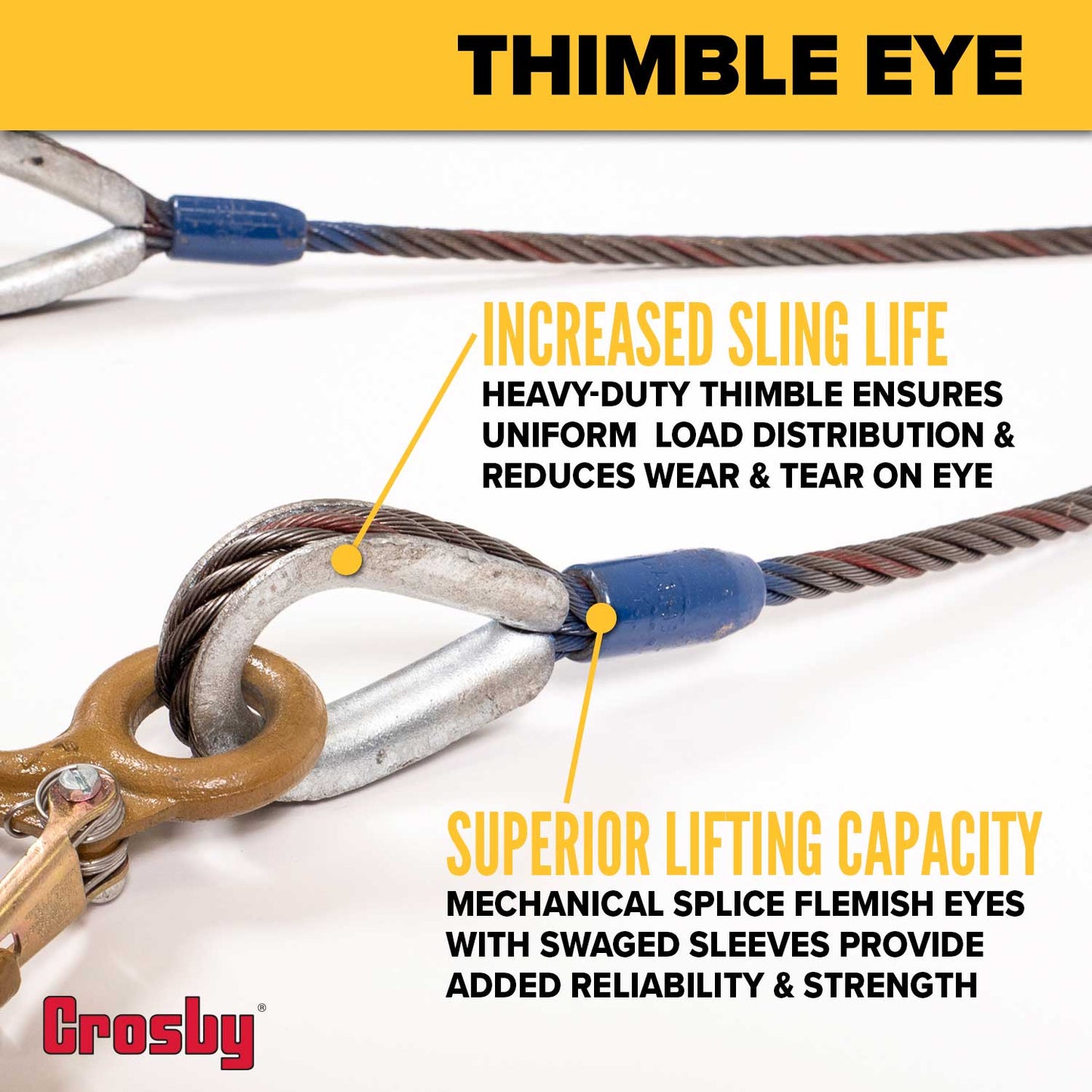 1/2" x 3' 4-Leg Wire Rope Bridle Sling with Crosby Eye Hooks | Domestic