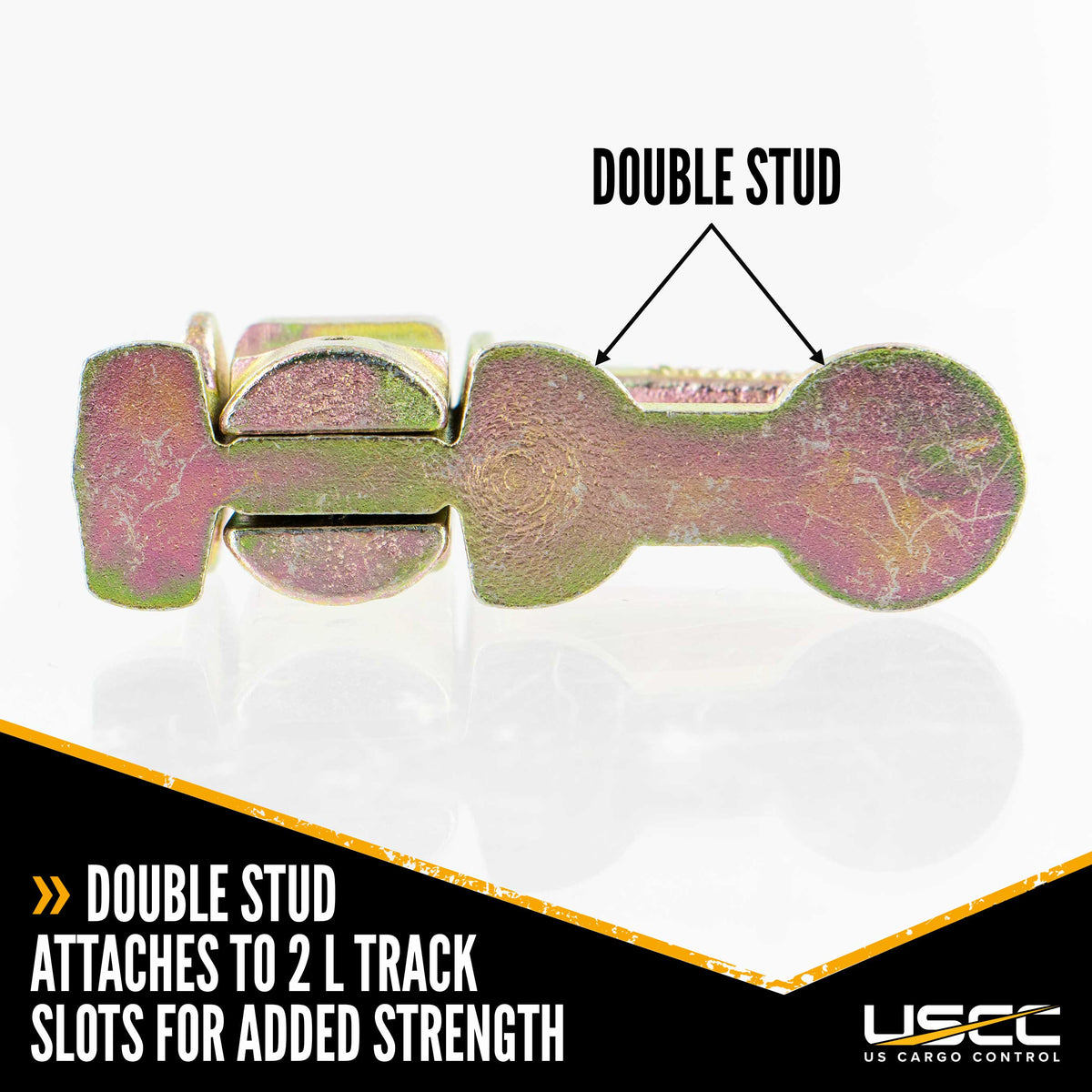 Double Stud L-Track Fitting with Large Opening | 5,000 lbs. BS | 2-Pack