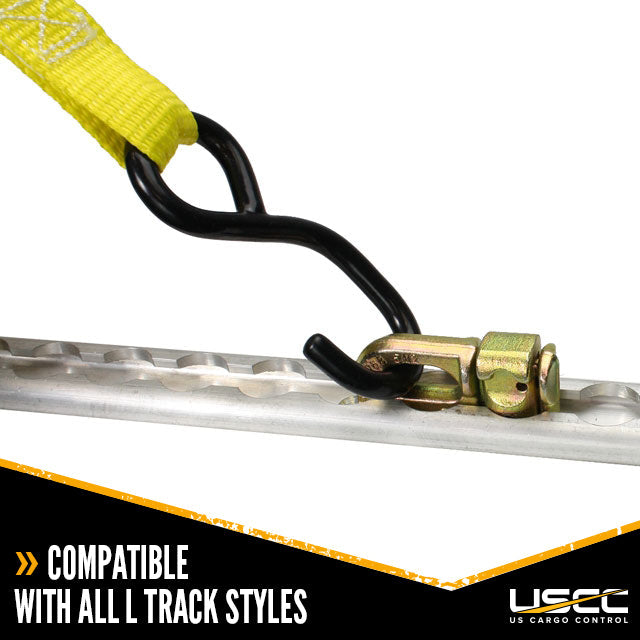 Double Stud L-Track Fitting with Large Opening | 5,000 lbs. BS | 2-Pack