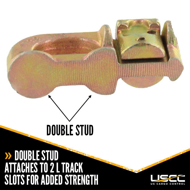 Double Stud L-Track Fitting | 5,000 lbs. BS | 2-Pack