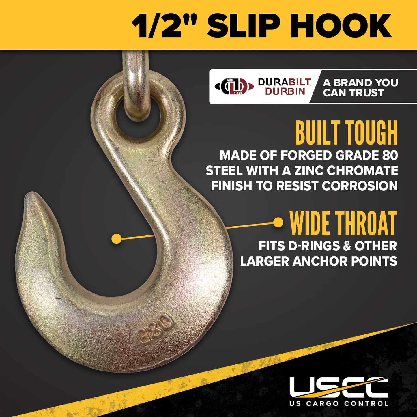 3/8" Grab Hook & 1/2" Slip Hook Durabilt Pro-Bind Ratchet Binder - 4-Pack