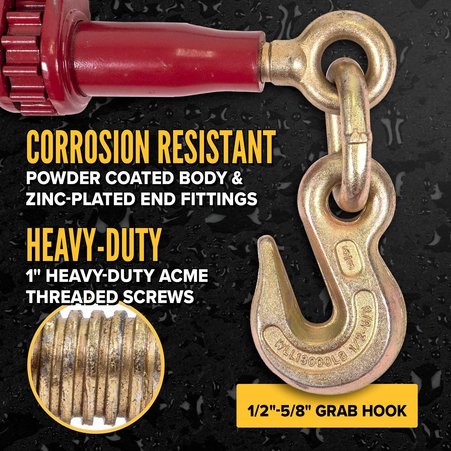1/2" - 5/8" Durabilt Pro-Bind Ratchet Binder with Slip Hook - 2-Pack