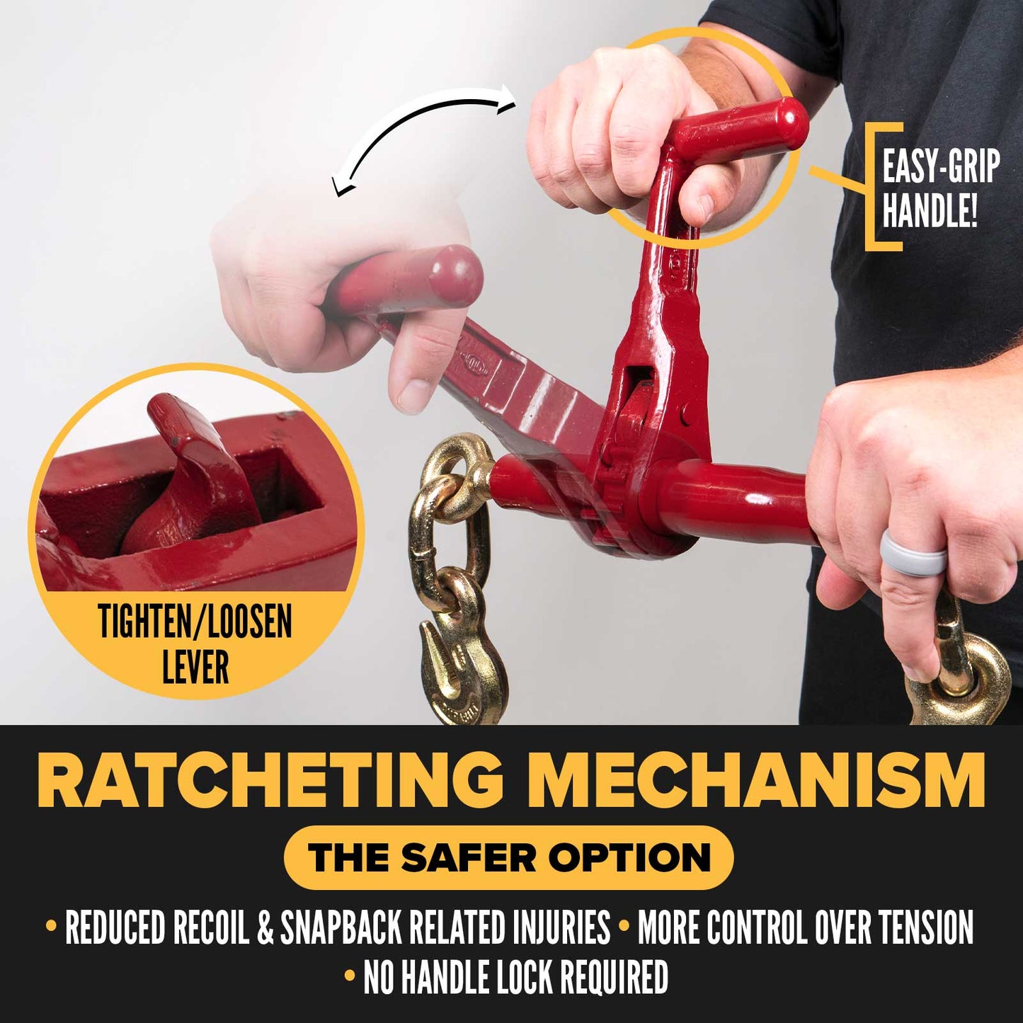 5/16" - 3/8" Durabilt T-Handle Ratchet Binder - 4-Pack