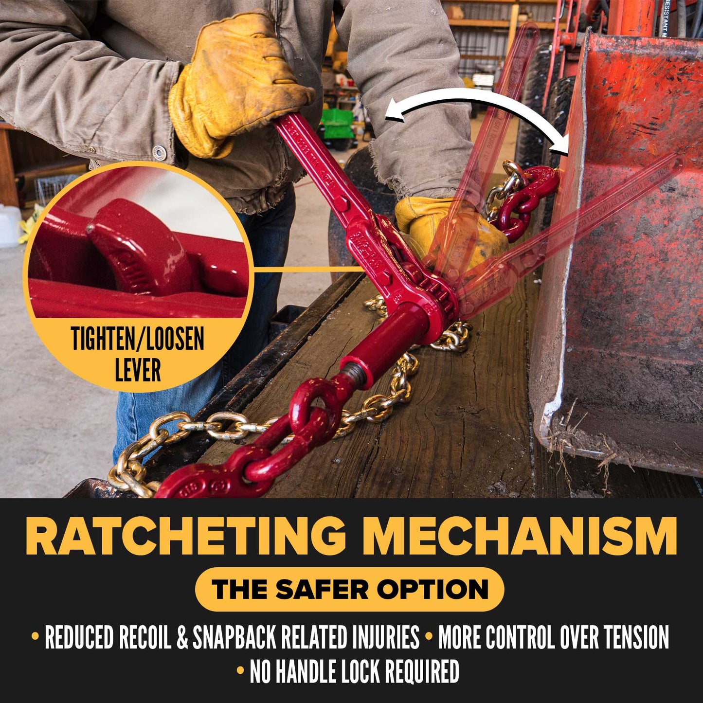 5/16" - 3/8" Durabilt Truck-Tight Ratchet Binder - 4-Pack